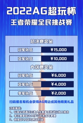 第三届AG超玩杯王者荣耀全民电竞挑战赛即将开启!集合,准备团战!