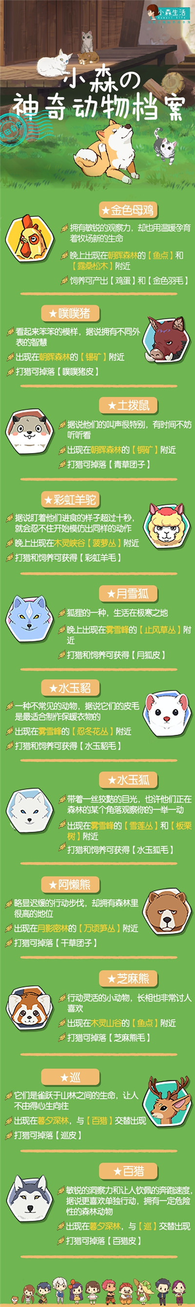 神奇动物在哪里?《小森生活》发布萌宠档案!